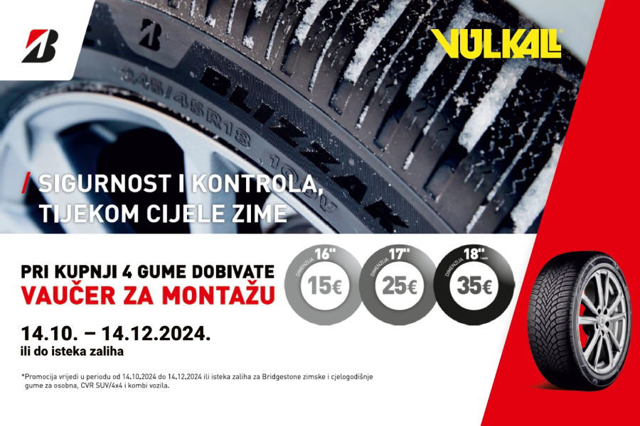 I ZIMA VAM NE MOŽE NIŠTA: Nagradite sebe i vozilo novim Bridgestone gumama i povoljnijom ugradnjom